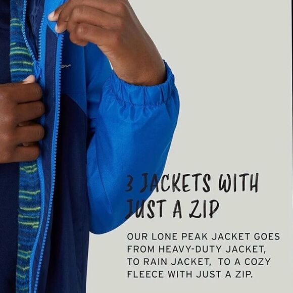 NEW! Eddie Bauer 3 in 1 Jacket Size S(7-8) WaterResistant Outer&Inner Fleece Jkt - Picture 8 of 16